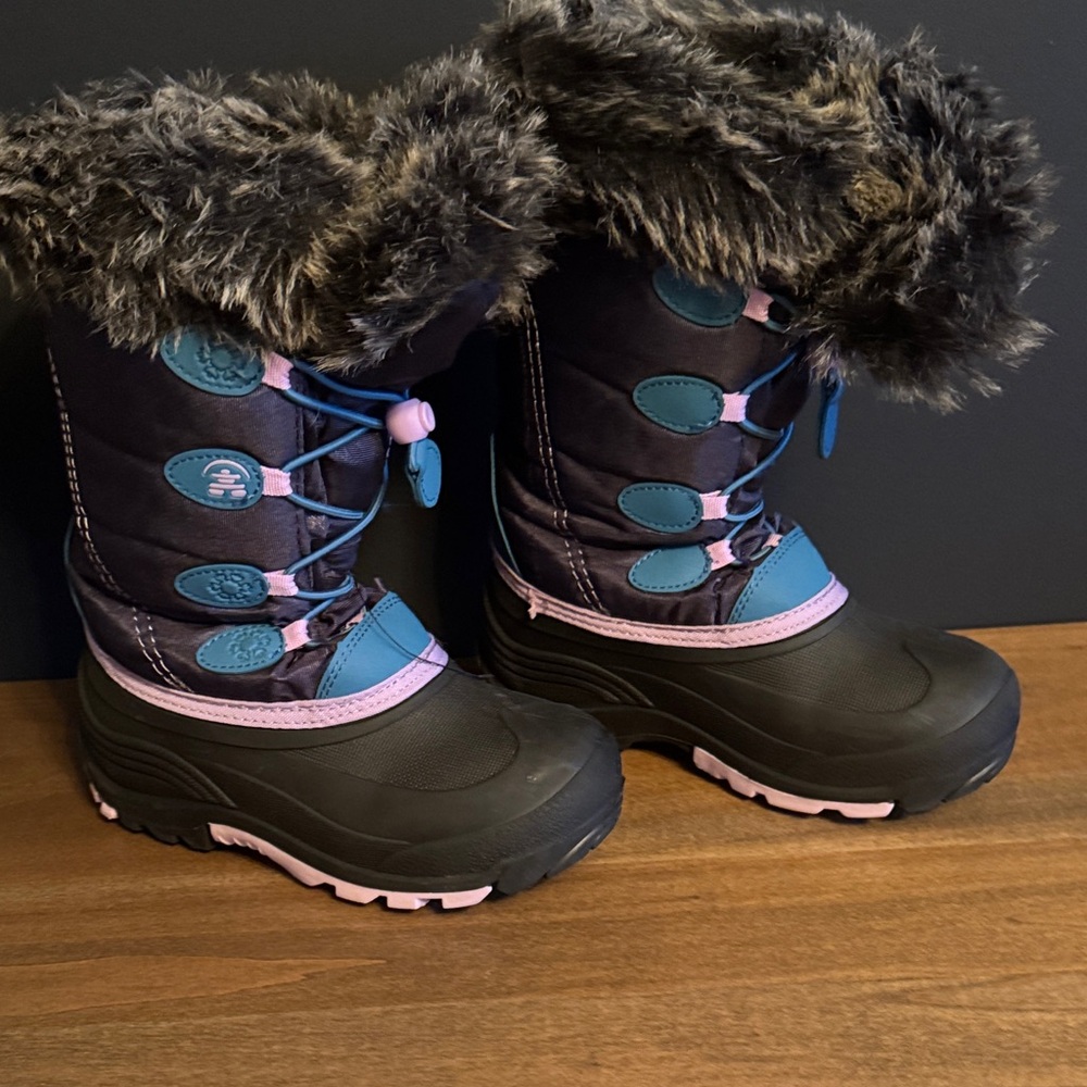 Kamik Kids' Snow Boots with Teal and Pink Accents